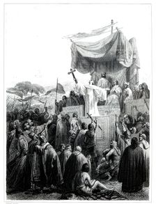 Preaching the Second Crusade for Saint Bernard commissioned by Pope Eugenius III to the King of F…