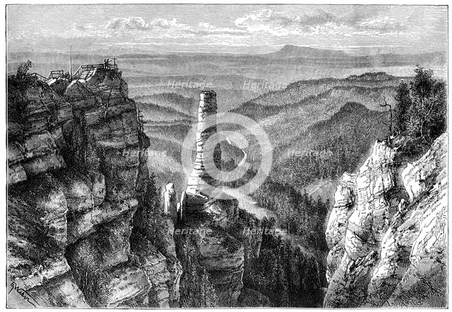 'Prebischer Kogel, in Saxon Switzerland', 1879. Artist: Unknown