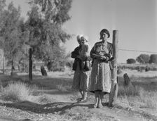 Pregnant migrant woman..., squatter camp, Kern County, 1936. Creator: Dorothea Lange