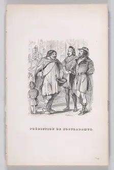 Prediction of Nostradamus from The Complete Works of Béranger, 1836. Creator: J Constantine Beneworth