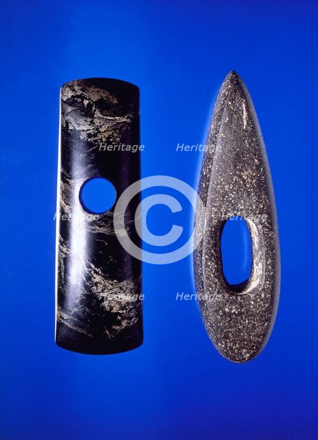 Prehistoric axe-hammer and macehead, c2000-c1200 BC. Creator: Unknown.