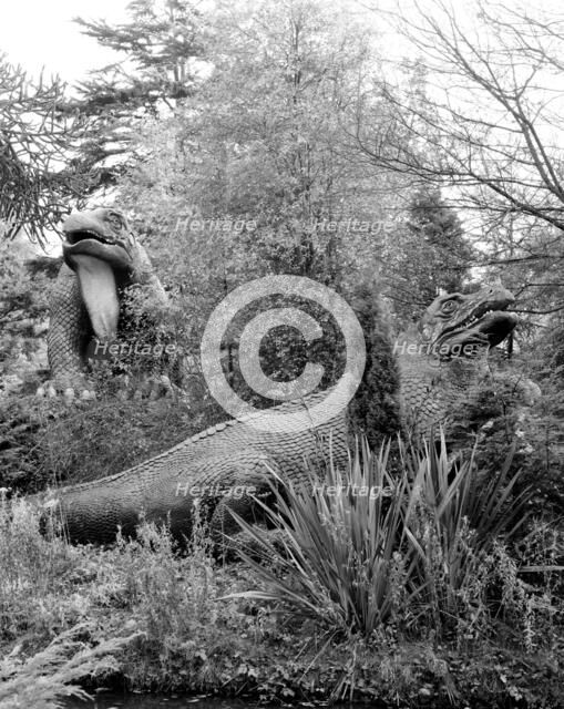 Prehistoric monsters, Crystal Palace Park, Bromley, 1981. Artist: Paul Barkshire