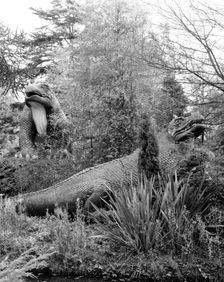 Prehistoric monsters, Crystal Palace Park, Bromley, 1981. Artist: Paul Barkshire