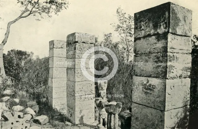 'Prehistoric Mexico: Ruins of Temple at Chichen-tza, in Yucatan', 1919. Creator: Unknown.