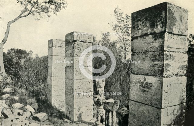 'Prehistoric Mexico: Ruins of Temple at Chichen-tza, in Yucatan', 1919. Creator: Unknown.