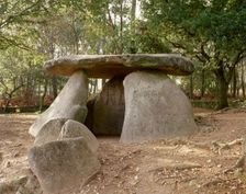 Prehistoric megalithic dolmen, Dolmen of Axeitos, Galicia, Spain, 3600-4000 BC (2000). Creator: LTL