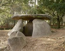 Prehistoric megalithic dolmen, Dolmen of Axeitos, Galicia, Spain, 3600-4000 BC (2000). Creator: LTL