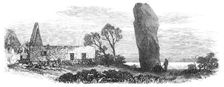 Prehistoric Remains in Jersey: the Menhir le Quesnel, 1870. Creator: Unknown