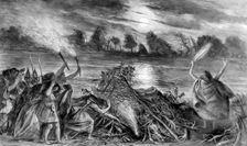 Prehistoric warrior's funeral. Creator: Unknown
