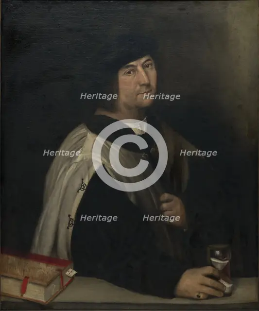 Prelate with an Hourglass, 1519. Creator: Sebastiano del Piombo.