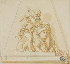 Preliminary Design for Monument to John Gay the Poet, c. 1736. Creators: John Michael Rysbrack, Richard Wilson