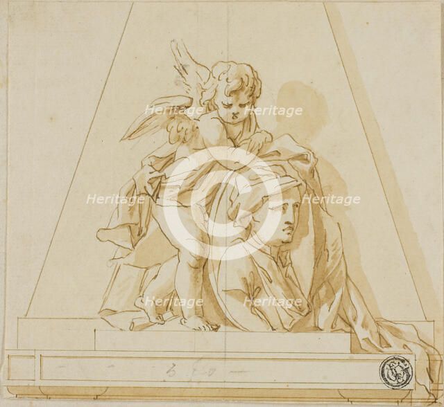 Preliminary Design for Monument to John Gay the Poet, c. 1736. Creators: John Michael Rysbrack, Richard Wilson.