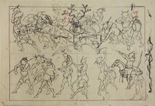 Preliminary Drawings of Demons, late 19th century. Creator: Kawanabe Kyosai