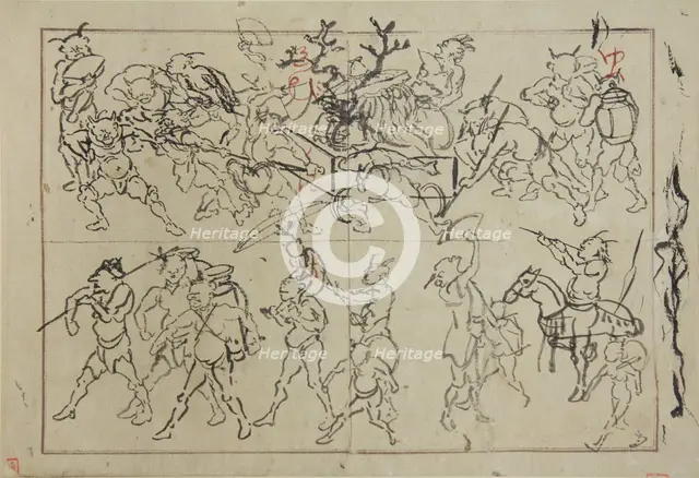 Preliminary Drawings of Demons, late 19th century. Creator: Kawanabe Kyosai.