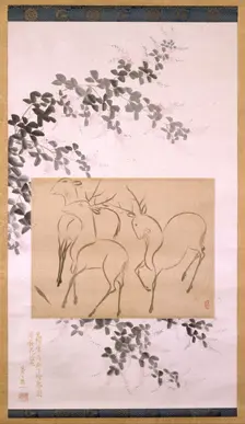 Preliminary Drawing of Three Deer Mounted on a Hanging-scroll..., 19th century (painting). Creator: Ogata Korin
