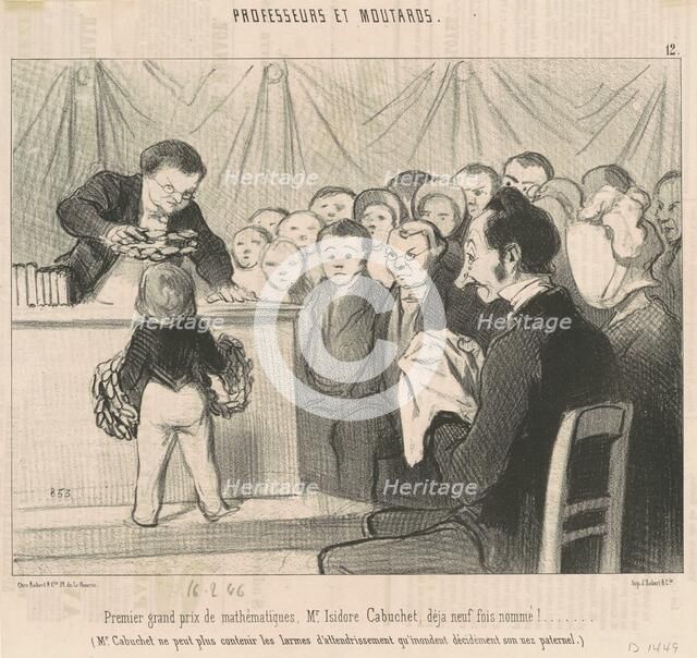 Premier grand prix de mathématiques, 19th century. Creator: Honore Daumier.