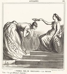 Premier prix de croissance - La Prusse, 1867. Creator: Honore Daumier