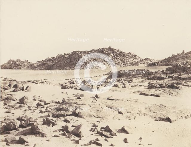 Première Cataracte, Montagnes Granitiques Couvertes de Sables, 1851-52, printed 1853-54. Creator: Félix Teynard.
