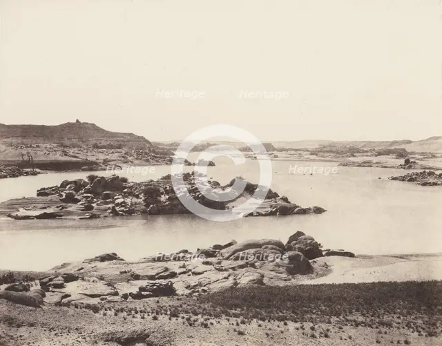 Première Cataracte, Vue Générale Prise de la Point Méridionale de l'Il..., 1851-52, printed 1853-54. Creator: Félix Teynard.