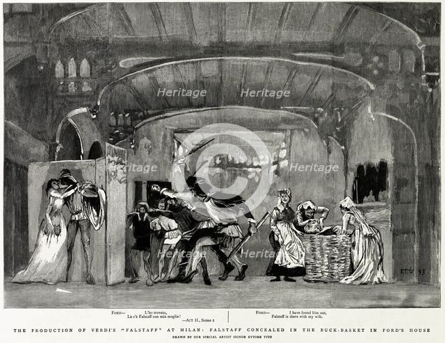 Premiere of the opera Falstaff by Giuseppe Verdi at La Scala in Milan on 9 February 1893, 1893.