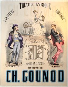 Premiere Poster for the opera Faust by Charles Gounod at the Théâtre Lyrique, March 19, 1859, 1859