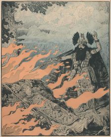 Premiere Poster for the opera The Valkyrie by Richard Wagner in the Opéra de Paris, 1893. Creator: Grasset, Eugène (1841-1917)