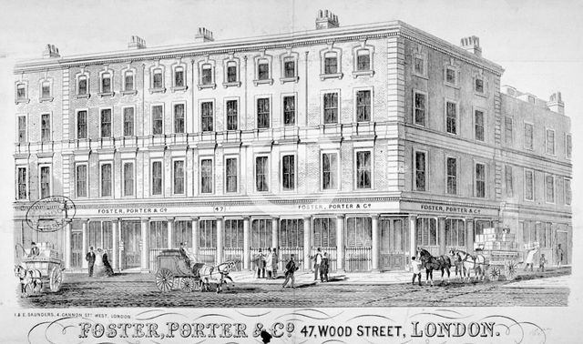 Premises of Foster, Porter & Co, no 47, Wood Street, City of London, 1857.                           Artist: I & E Saunders