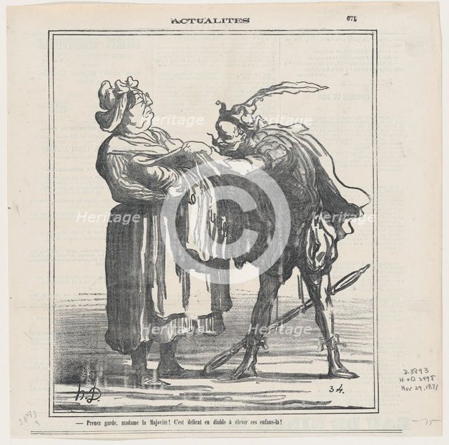 Prenez garde, madame la Majorité!, 1871. Creator: Honore Daumier.