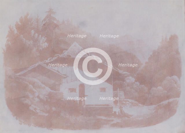 Presa da una litografia, 1839-40. Creator: William Henry Fox Talbot.