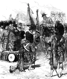Presentation of New Colours to the 42nd Highlanders, 1871. Creator: Unknown