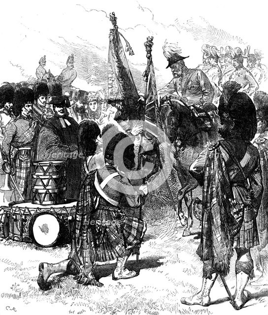 Presentation of New Colours to the 42nd Highlanders, 1871. Creator: Unknown.