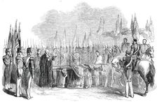 Presentation of New Colours to the 28th Foot, at Portsmouth, 1850. Creator: Unknown