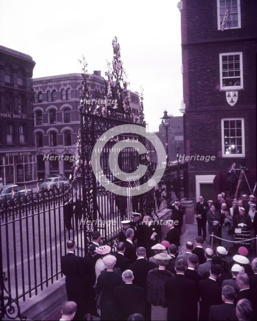 Presentation of new gates, College of Arms, London, c1956.  Creator: Arthur Charles Kirby Ware.