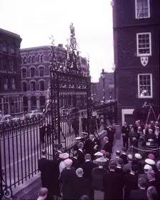 Presentation of new gates, College of Arms, London, c1956. Creator: Arthur Charles Kirby Ware