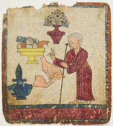 Presentation of Offerings, from a Set of Initiation Cards (Tsakali), 14th/15th century. Creator: Unknown