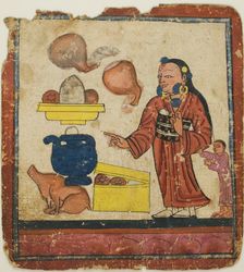 Presentation of Offerings, from a Set of Initiation Cards (Tsakali), 14th/15th century. Creator: Unknown