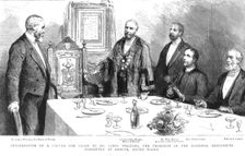 'Presentation of a Carved Oak Chair to Dr. James Williams, the Chairman of the National... 1890. Creator: Unknown