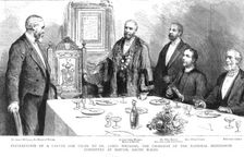 'Presentation of a Carved Oak Chair to Dr. James Williams, the Chairman of the National... 1890. Creator: Unknown