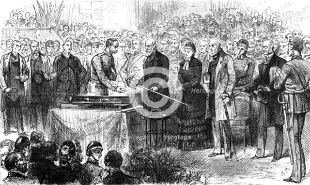 Presentation of a Sword of Honour to Sir Archibald Alison in the City Hall, Glasgow, 1883. Creator: Unknown.