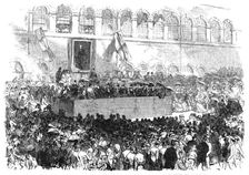 Presentation of a testimonial to Mr. W. F. Dixon, by the workpeople of James Dixon and Sons, 1870. Creator: Unknown