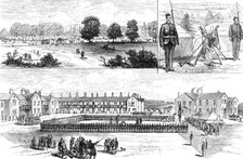 Presentation of Colours to 3rd Battalion Royal Scots Regiment by the Marchioness of Lothian, 1883. Creator: Unknown