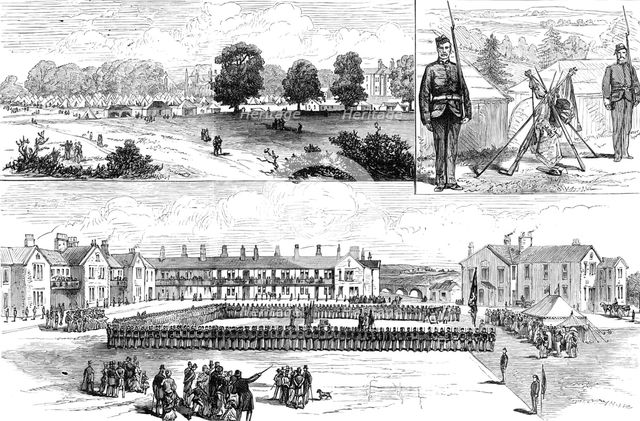 Presentation of Colours to 3rd Battalion Royal Scots Regiment by the Marchioness of Lothian, 1883. Creator: Unknown.