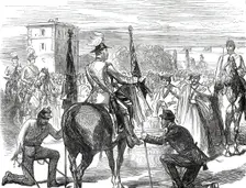 Presentation of Colours to the 98th Regiment by the Prince of Wales at Malta, 1876. Creator: Unknown