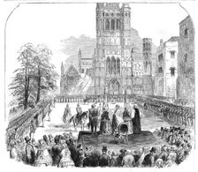 Presentation of Colours to the Cambridgeshire Militia, at Ely, 1854. Creator: Unknown