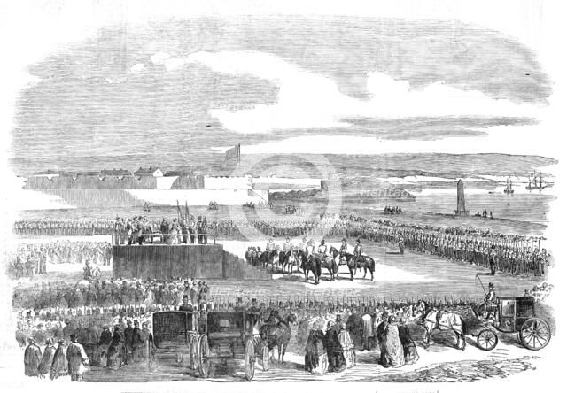 Presentation of Colours to the First Somerset Militia, by the Countess Poulett, 1854. Creator: Unknown.