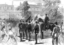 Presentation of Colours to the St. George's Volunteers, 1870. Creator: Unknown