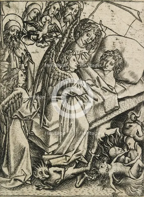 Presentation of humility against avarice, c15th century. Artist: Master ES.