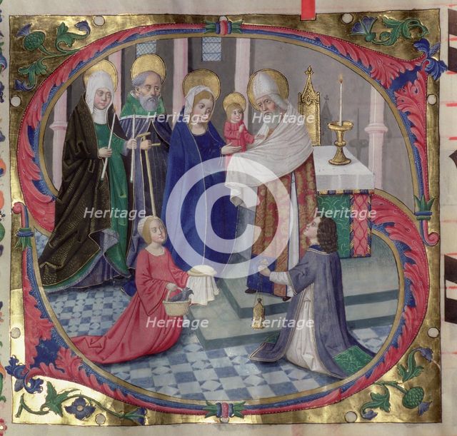 Presentation of Jesus in the temple, miniature in Choirbook 1, sheet 25.