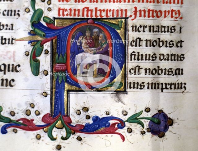 Presentation of Jesus in the temple, Miniature in the 'Missale Romanum'.