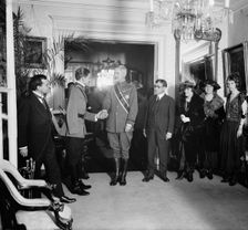 Presentation of Roman medals to Baker & March, between 1910 and 1920. Creator: Harris & Ewing